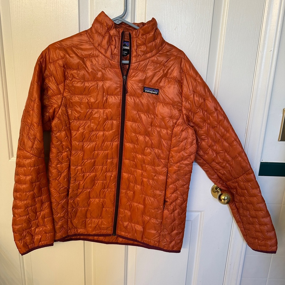 Patagonia Women’s Micro Puff Burnt Orange Down Jacket Large